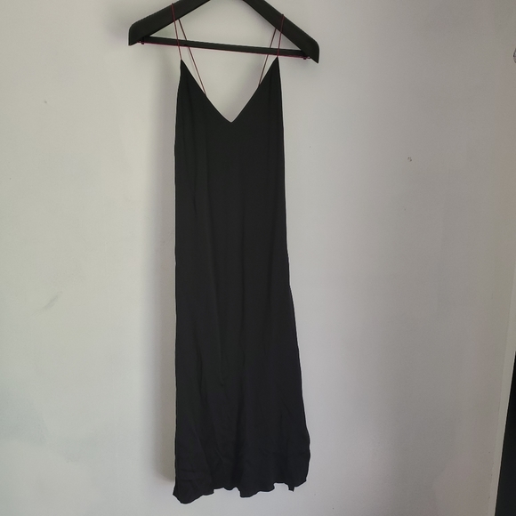 Rag & Bone Parker Black Silk Slip Dress with Pink Straps Women's Size 2 - Picture 5 of 9